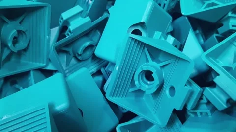 Factory-turquoise-plastic-video-02 Stock Footage 341710313