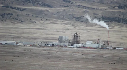 Factory in valley Stock Footage 32879329