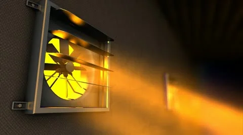 Factory ventilation fan, air, flow, instrument, facility. Stock Footage 12395061