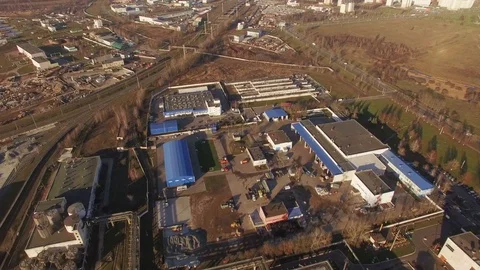 Factory. View from above. Around with a quadrocopter. Drone footage. 4K Stock Footage 76470895