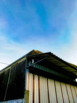 Factory Warehouse Building Perspective Background. Stock Photos