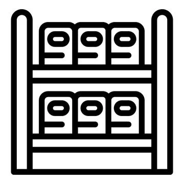 Factory warehouse icon outline vector. Industry work Illustrazione stock