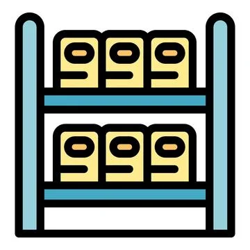 Factory warehouse icon vector flat Illustrazione stock