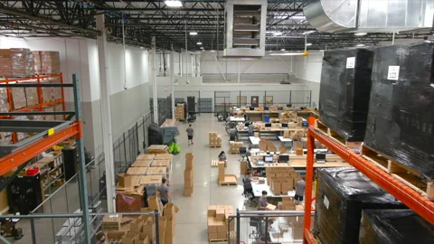 Factory warehouse workers Stock Footage 228491576
