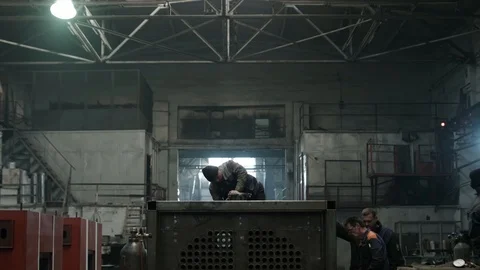 Factory welder. The Production area Stock Footage 120053166