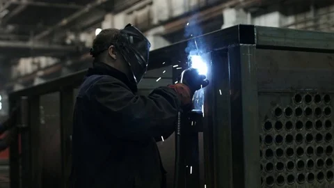 Factory welder. The Production area Stock Footage 120053267