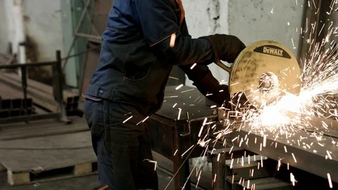 Factory welder. The Production area Stock Footage 120053447