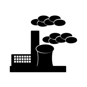 Factory on white background Stock Illustration
