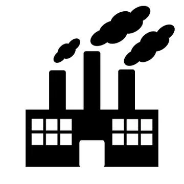 Factory on white background Stock Illustration