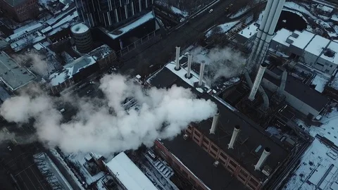 Factory in winter 02 Video stock 127558375