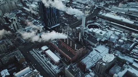 Factory in winter Video stock 127557045