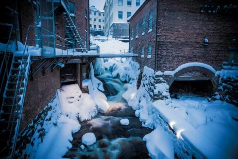 Factory in winter 写真素材