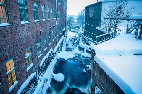 Factory in winter 写真素材