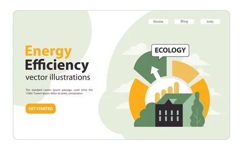 Factory within energy-efficient chart portrays sustainability. Flat vector Ilustración de archivo