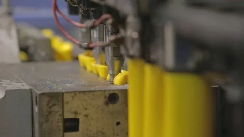 Factory. The work of the machine. Сlose-up Stock Footage 97135953