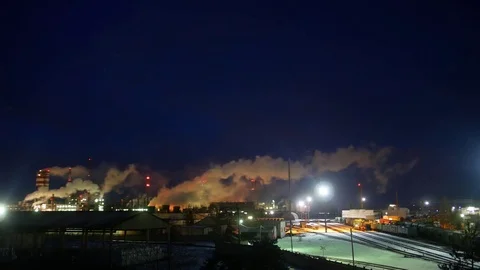 Factory work at night Stock Footage 72875072