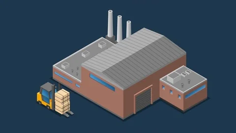 Factory work process isometric flowchart footage Stock Footage 72020219