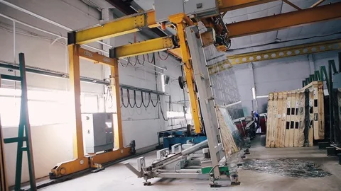 Factory Work on the production of PVC windows. 库存影片 129384116