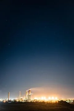 Factory Work under the stars Stock Photos