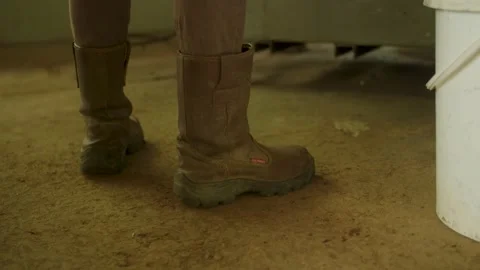 Factory worker boots Stock Footage 205474593