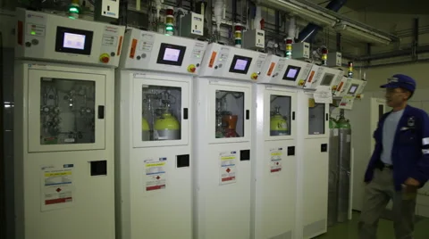 Factory worker comes to the management of Stock Footage 41986618