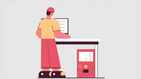 Factory worker at the control panel. Stock Footage 321518377