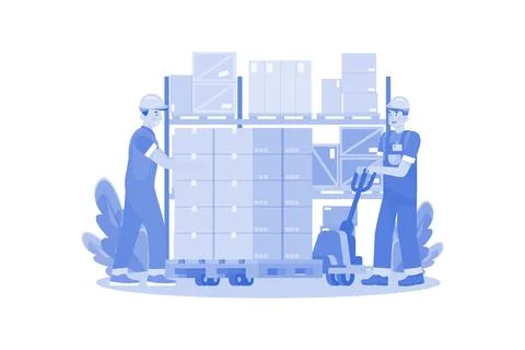 Factory Worker Driving The Vehicle Stock Illustration