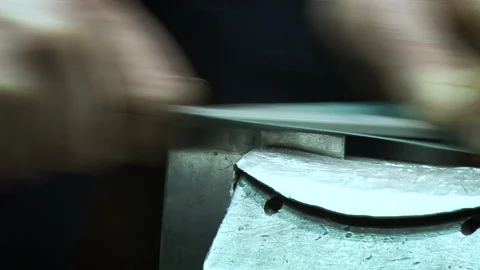 Factory Worker Grinding Metal Stock Footage 341268840