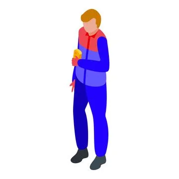 Factory worker icon isometric vector. Employee produce food Stock Illustration