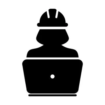 Factory worker icon vector female construction service person profile avatar  Stock Illustration