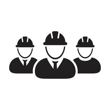 Factory worker icon vector group of construction builder people persons Stock Illustration