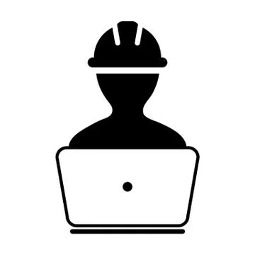 Factory worker icon vector male construction service person profile avatar Stock Illustration