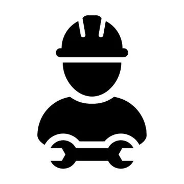 Factory worker icon vector male construction service person profile avatar イラスト素材