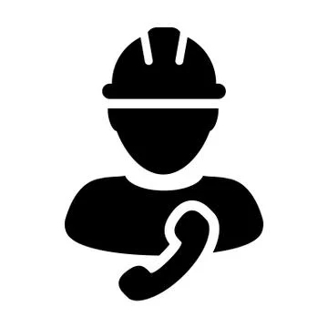 Factory worker icon vector male construction service person profile avatar Stock Illustration