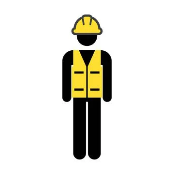 Factory worker icon vector male construction service person profile avatar Stock Illustration