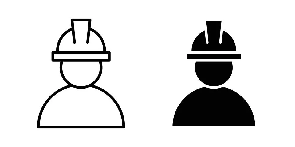 Factory Worker Icon vectors. Illustrations in black イラスト素材