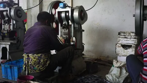 Factory Worker metal Stock Footage 153342441
