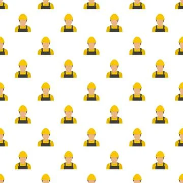 Factory worker pattern seamless vector Stockillustratie