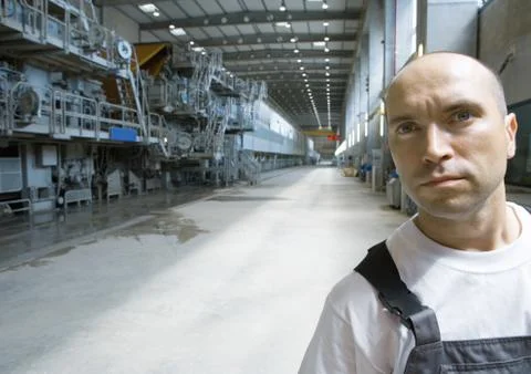 Factory worker, portrait Fotos de archivo