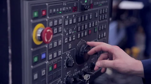 Factory Worker is Setting Up CNC Lathe Machine in Factory 스톡 동영상 61323999