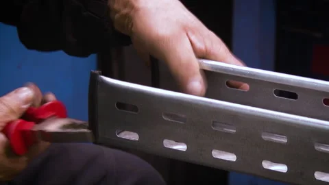 Factory Worker Using Pliers Stock Footage 341268405