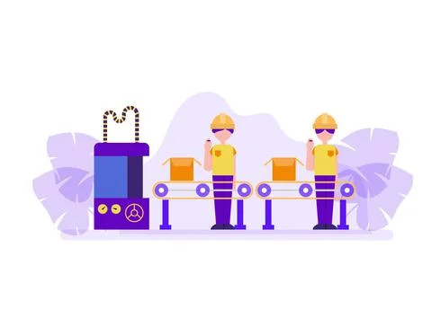 Factory Worker Vector Art Stock Illustration