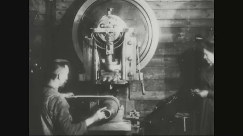 Factory workers are working in shell factory - 1918 Stock Footage 83657532