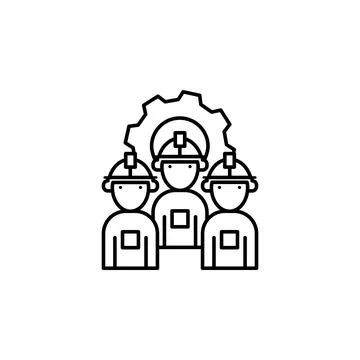 Factory, workers, gear icon. Element of production icon for mobile concept and Stock Illustration