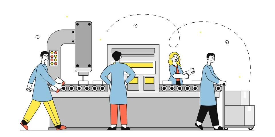 Factory workers vector simple Illustrazione stock