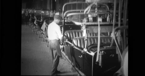 Factory workers working on the final assembly line Stock Footage 43388773