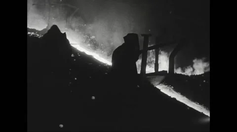 Factory workers working in steel mill Stock Footage 44571076
