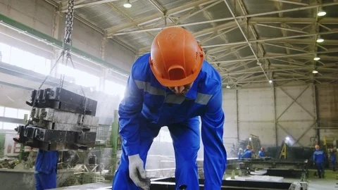 Factory workers at workplaces Stock Footage 110816359