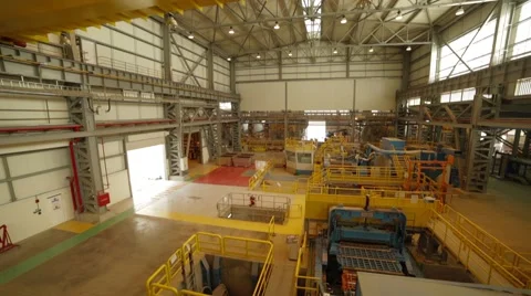 Factory Workshop Interior And Machines Video stock 62089936