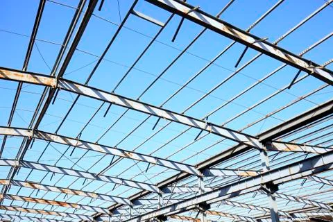 Factory workshop, steel structure Stock Photos